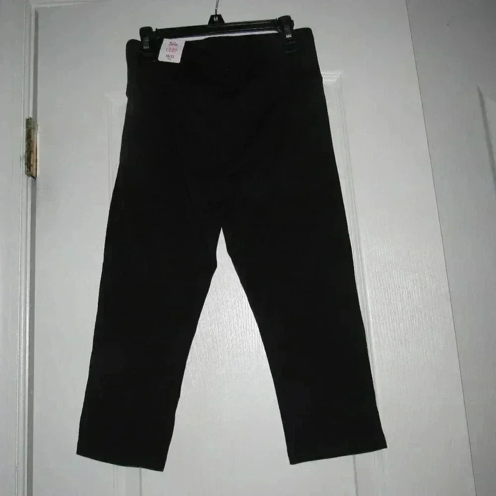 NWT JUSTICE Crop Black Pull-On Pants Kids Size 10/12 Plus